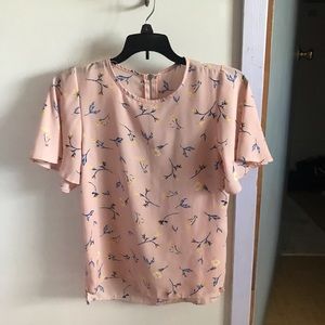 Pink floral blouse